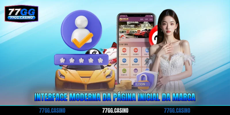 Interface moderna da página inicial da marca