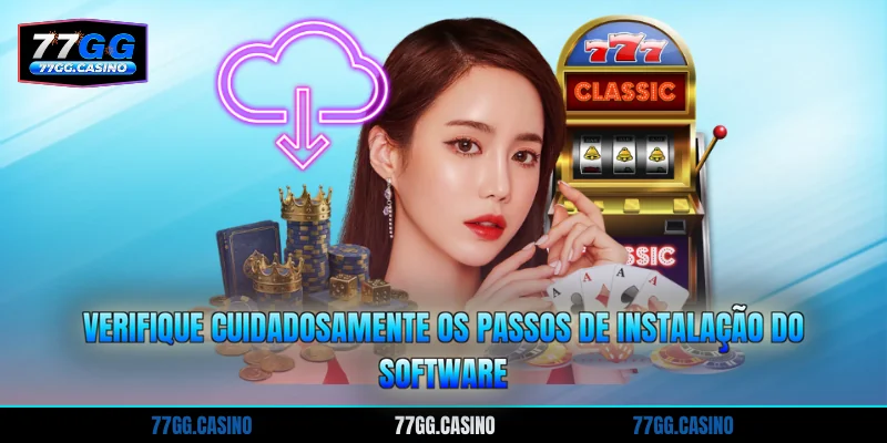 Verifique cuidadosamente os passos de instalação do software